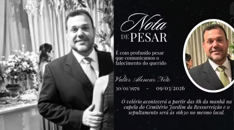 Neto do fundador da TV Clube, Valter Alencar Neto morre aos 47 anos em Teresina